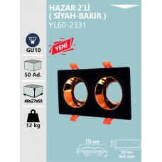 HAZAR DEKORATİF KASA 2Lİ -SİYAH/BAKIR